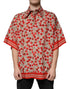 Dolce & Gabbana Beige Cherry Button Down Men Casual Shirt