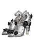 Dolce & Gabbana Cinderella Heels in Clear PVC with Black Crystal Flowers – Women's