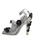 Dolce & Gabbana Cinderella Heels in Clear PVC with Black Crystal Flowers – Women's