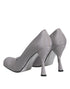 Dolce & Gabbana Suede Heels Pumps | Gray Leather High Heels Shoes for Women