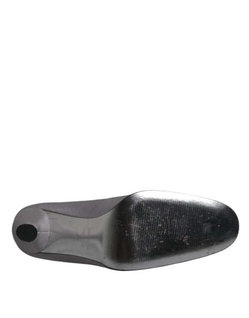 Dolce & Gabbana Suede Heels Pumps | Gray Leather High Heels Shoes for Women