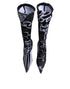 Dolce & Gabbana Black White Logo Stretch Sock High Heel Boots – Women's Shoes