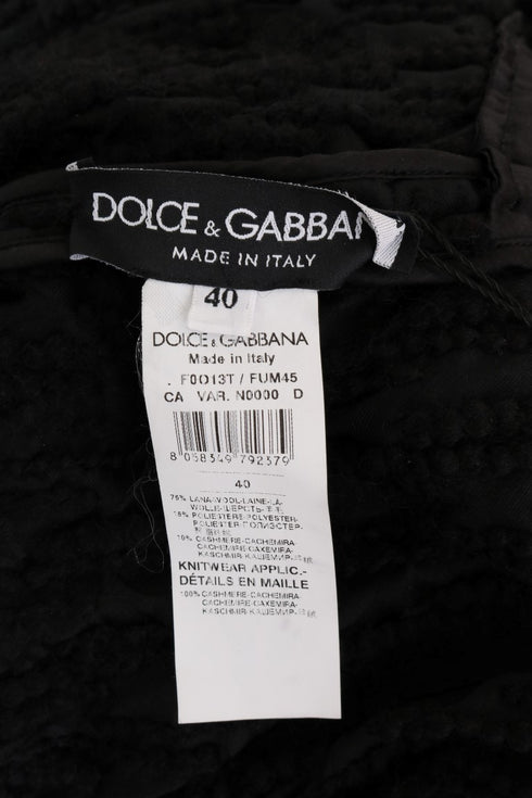 Dolce & Gabbana Black Fringes Wool Pullover Sweater