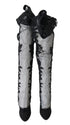 Dolce & Gabbana Black Floral Embroidered Over-the-Knee Socks Boots – Women's High Heel Shoes