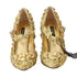 Dolce & Gabbana Mary Janes Gold Floral Crystal Cotton Leather Pumps - Women’s