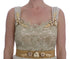 Dolce & Gabbana Gold Silk Crystal Embellished Dress
