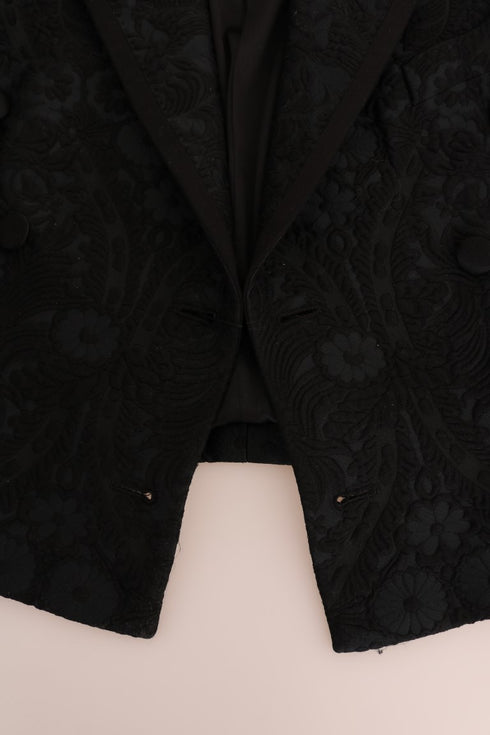 Dolce & Gabbana Black Brocade Blazer Jacket