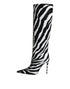 Dolce & Gabbana Black White Zebra Heels High Boots Shoes - Women’s