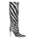 Dolce & Gabbana Black White Zebra Heels High Boots Shoes - Women’s