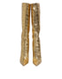 Dolce & Gabbana Gold Leather Stiletto Heels High Boots Shoes - Women’s