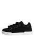 Dolce & Gabbana Black Portofino Sneakers – Low Top Cotton Lace-Up Shoes