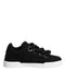 Dolce & Gabbana Black Portofino Sneakers – Low Top Cotton Lace-Up Shoes