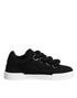 Dolce & Gabbana Black Portofino Sneakers – Low Top Cotton Lace-Up Shoes