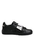 Dolce & Gabbana AMORE Sneakers | Black White Leather Low Top Shoes