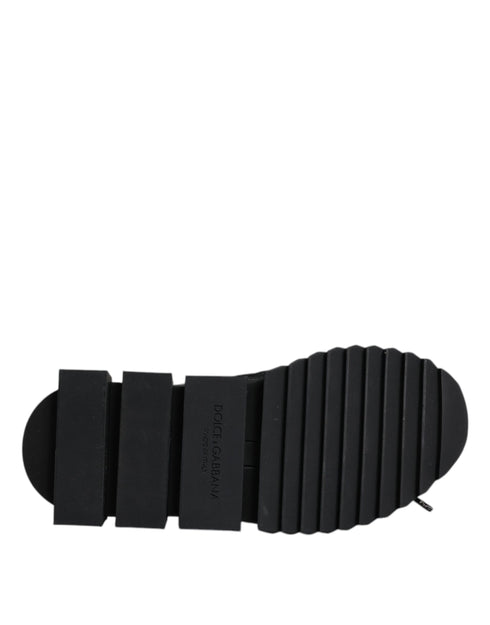 Dolce & Gabbana Black Sorrento Sock Sneakers Logo Lace-Up Shoes for Women