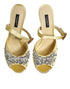 Dolce & Gabbana KEIRA Yellow Crystal Heels – Women’s Embellished Slide Sandals