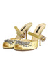 Dolce & Gabbana KEIRA Yellow Crystal Heels – Women’s Embellished Slide Sandals