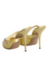 Dolce & Gabbana KEIRA Yellow Crystal Heels – Women’s Embellished Slide Sandals