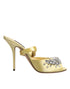 Dolce & Gabbana KEIRA Yellow Crystal Heels – Women’s Embellished Slide Sandals