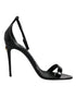 Dolce & Gabbana KEIRA Heels – Black Calf Leather Ankle Strap Sandals for Women