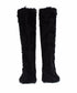 Dolce & Gabbana Black Xiangao Fur Leather Women’s Knee-High Sneaker Boots