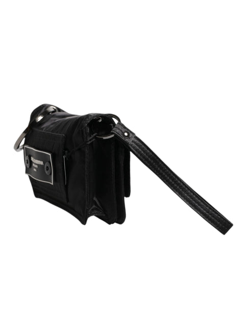 Dolce & Gabbana Black Fabric Logo Two Way Clutch Crossbody Bag for Women