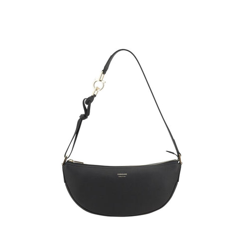 Ferragamo Hobo Shoulder Bag – Black Calf Leather Women's