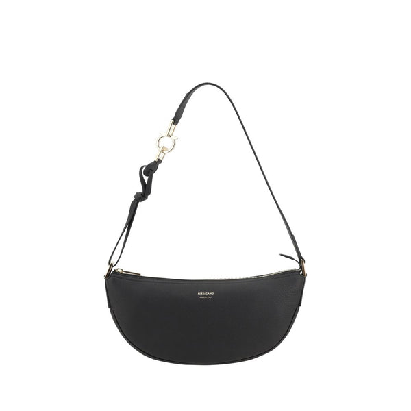 Ferragamo Hobo Shoulder Bag – Black Calf Leather Women's
