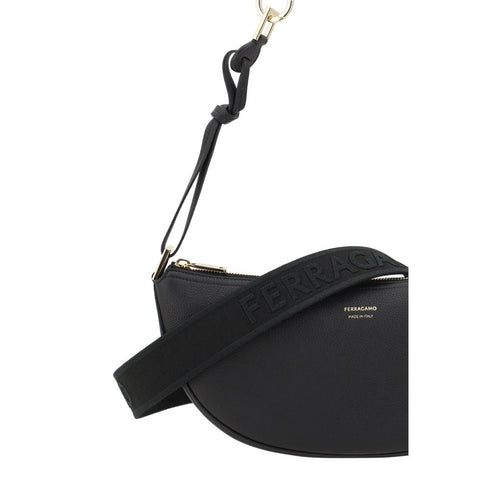 Ferragamo Hobo Shoulder Bag – Black Calf Leather Women's