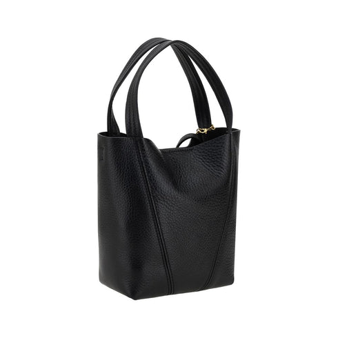Chloé Spin Shoulder Bag in Black Calf Leather for Women
