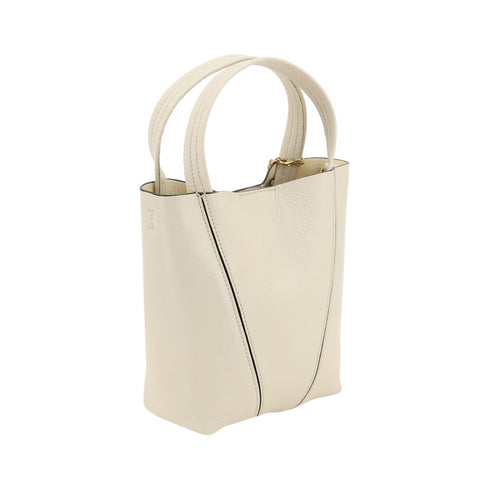 Chloé Spin Shoulder Bag in Off-White Calf Leather for Women