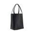 Chloé Spin Black Grained Leather Shoulder Tote Bag with Gold Charm for Women
