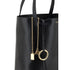 Chloé Spin Black Grained Leather Shoulder Tote Bag with Gold Charm for Women