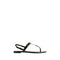 Saint Laurent Cassandra Flats Sandals in Black Calfskin Leather - Women’s