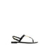 Saint Laurent Cassandra Flats Sandals in Black Calfskin Leather - Women’s