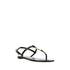 Saint Laurent Cassandra Flats Sandals in Black Calfskin Leather - Women’s