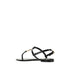 Saint Laurent Cassandra Flats Sandals in Black Calfskin Leather - Women’s