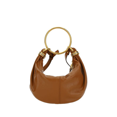 Chloé Bracelet Handbag in Brown Calf Leather – Women