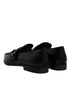 Dolce & Gabbana Black Exotic Leather DG Logo Loafers Formal Dress Shoes