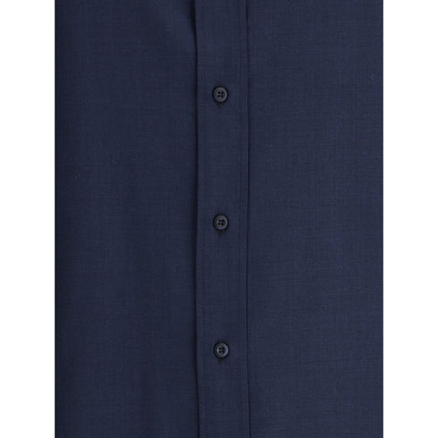 Brunello Cucinelli Blue Cotton Shirt