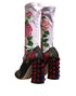 Dolce & Gabbana Floral Socks Boots Black Jersey Crystal Women’s Shoes