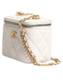 Chanel White Matelasse Lambskin Quilted Mini Vanity Case with Chain – Women