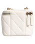 Chanel White Matelasse Lambskin Quilted Mini Vanity Case with Chain – Women