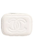 Chanel White Matelasse Lambskin Quilted Mini Vanity Case with Chain – Women