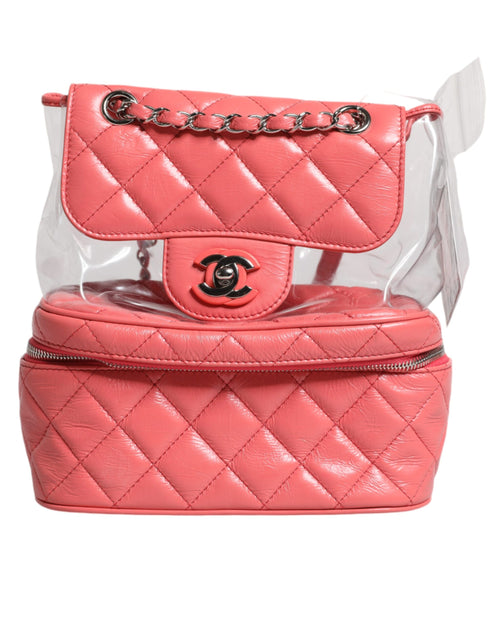 Chanel Pink Vinyl & Leather Backpack – Series 25 – Silver Hardware – Women’s