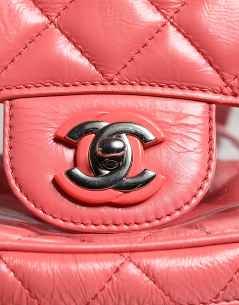 Chanel Pink Vinyl & Leather Backpack – Series 25 – Silver Hardware – Women’s