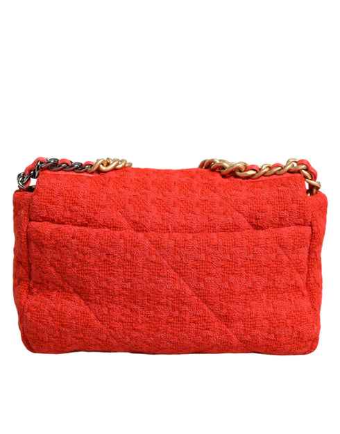 Chanel 19 Medium Flap Bag – Red Tweed & Leather – Mixed Metal Hardware – Women’s