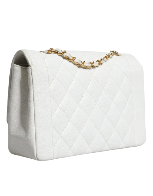 Chanel Diana Medium Flap Bag – White Caviar Leather with Gold Hardware – Women’s