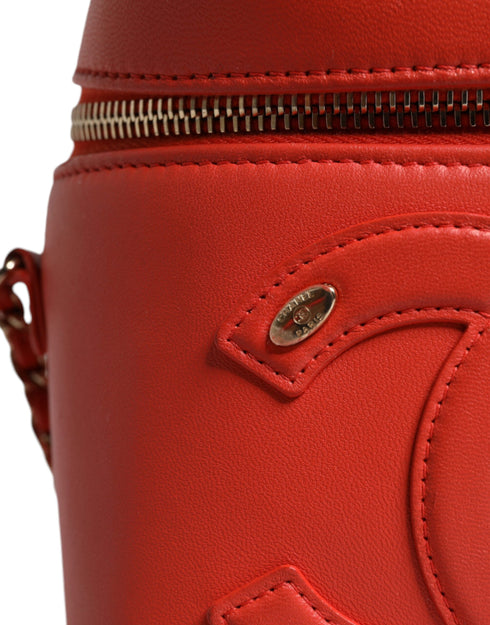 Chanel 28 Series Vanity Case – Red Lambskin Leather – Pale Gold Hardware – Women’s