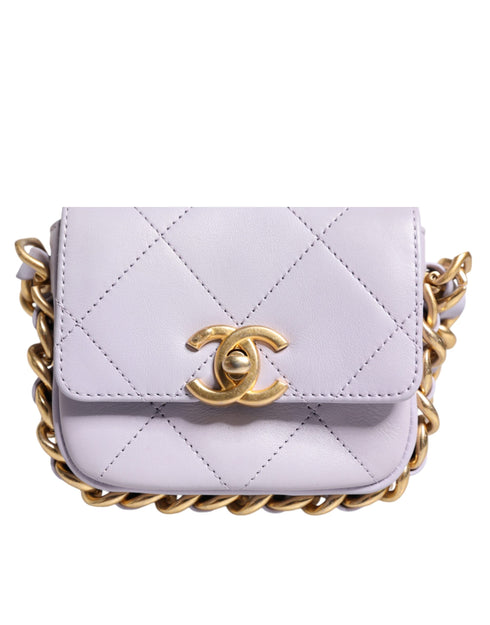 Chanel Mini Framing Chain Flap Bag – Light Purple Calfskin – Gold Hardware – Women’s